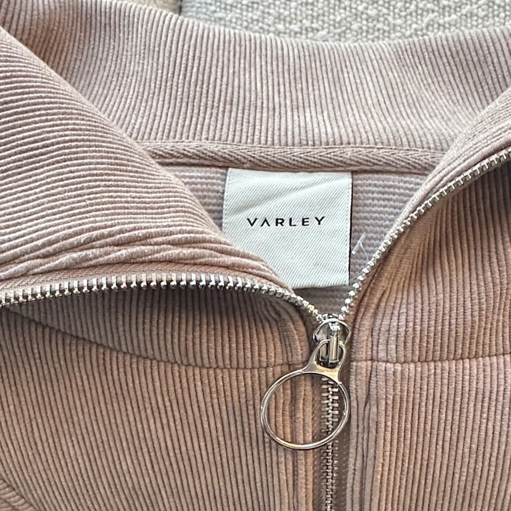 Varley Taupe Ribbed Zip Jacket - Picture 1 of 3